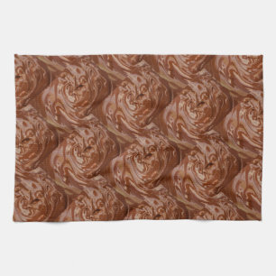 Gesmolten chocolade cocoa fudge wervel dessert theedoek