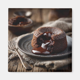 Gesmolten Chocolade Lava Dessert Kunst Magneet