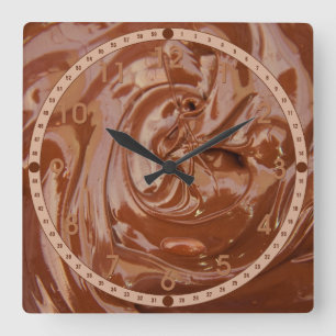 Gesmolten chocolade vierkante klok