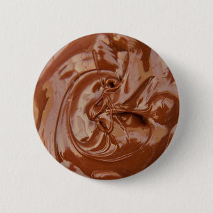 Gesmolten chocoladetextuur ronde button 5,7 cm
