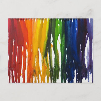 Gesmolten Crayon op canvass Briefkaart