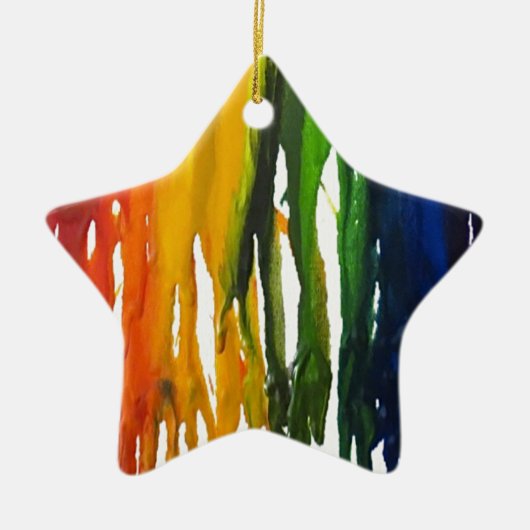 Gesmolten Crayon op canvass Keramisch Ornament (Voorkant)