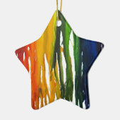 Gesmolten Crayon op canvass Keramisch Ornament (Links)