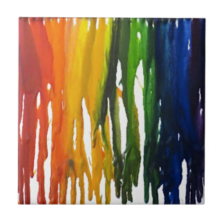 Gesmolten Crayon op canvass Tegeltje
