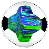 Gesmolten glitch (blauw en groen) voetbal (Gedraaid)