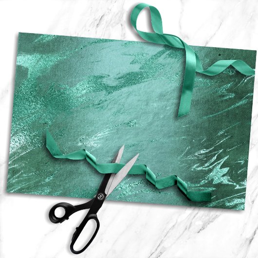 Gesmolten Jade | Emerald Groen Luxe Marmer Tissuepapier