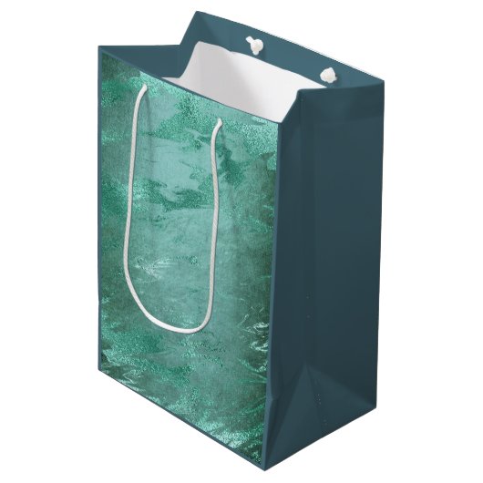 Gesmolten Jade | Emerald Groene Luxe Marmer Medium Cadeauzakje (Voorkant Gekanteld)