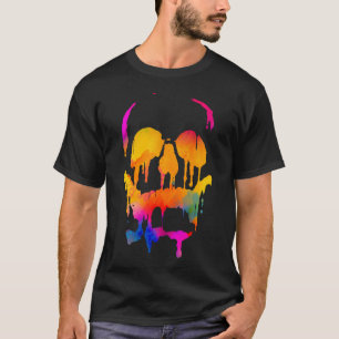 Gesmolten kleur schedel t-shirt
