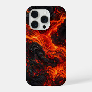 Gesmolten lavastroom Vulkanische brandtextuur iPhone 15 Pro Hoesje
