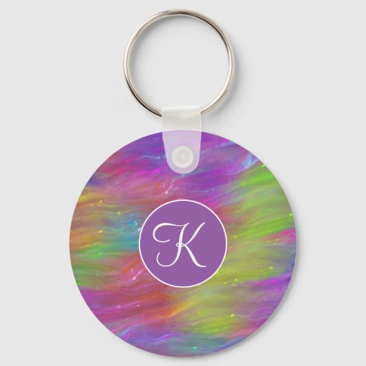 Gesmolten Regenboog Glas Sleutelhanger (Voorkant)