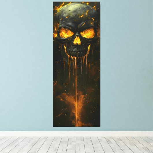 gesmolten schedel canvas afdruk (Insitu (Houten vloer))