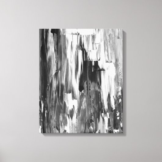 'Gesmolten' Zwart-wit Abstracte kunst Canvas Afdruk (Voorkant)