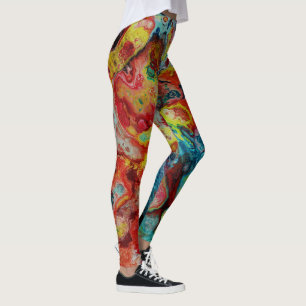 Gesmorste verf marmer leggings