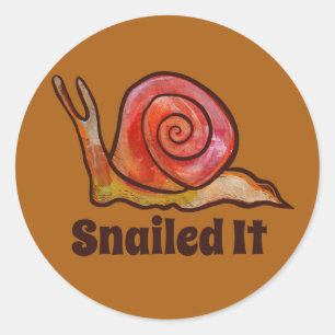 Gesnaild het Snail Art Ronde Sticker