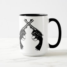 Gesneden Antiek revolvers //  Pistolen in zwart