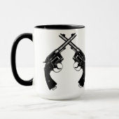 Gesneden Antiek revolvers //  Pistolen in zwart Mok (Links)