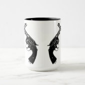 Gesneden Antiek revolvers //  Pistolen in zwart Mok (Midden)