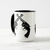 Gesneden Antiek revolvers //  Pistolen in zwart Mok (Voorkant links)