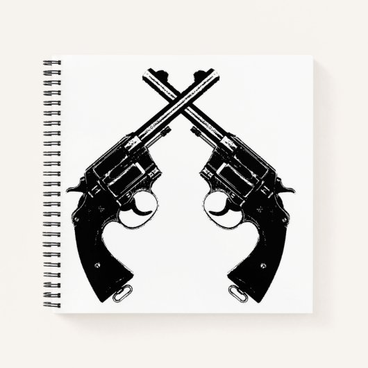 Gesneden Antiek revolvers // Pistolen in zwart Notitieboek (Voorkant)