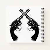 Gesneden Antiek revolvers // Pistolen in zwart Notitieboek (Achterkant)