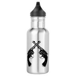 Gesneden Antiek revolvers //  Pistolen in zwart Waterfles