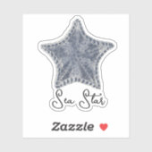 gesneden blauwe Asterias zeester Sticker (Vel)