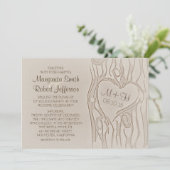 Gesneden boom rustieke bruiloft uitnodigingen (Staand voorkant)