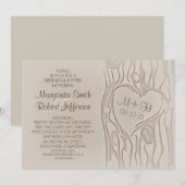 Gesneden boom rustieke repetitie diner uitnodiging (Voorkant / Achterkant)