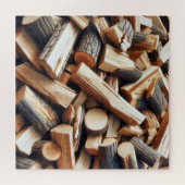 gesneden brandhout legpuzzel (Horizontaal)