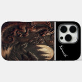 Gesneden draak onder maanlicht Case-Mate iPhone case (Achterkant (horizontaal))
