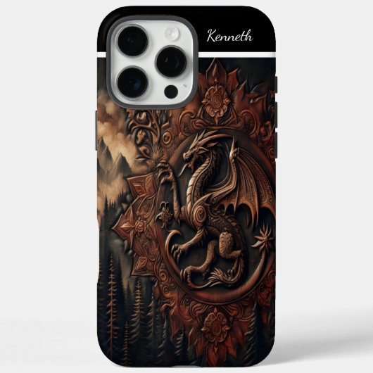 Gesneden draak op bergtop Case-Mate iPhone case (Achterkant)