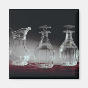 gesneden glazen decanters en jug, c.1840 magneet
