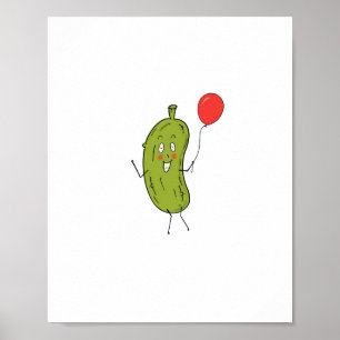 Gesneden groene augurk poster