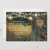 Gesneden Grootvader Eikenboom Huwelijksuitnodiging Kaart (Voorkant)