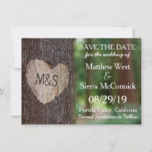 Gesneden Hart Boom Bruiloft Bewaar de datum Save The Date (Voorkant)