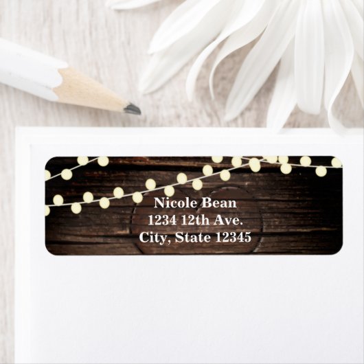 Gesneden Hart in Hout & String Lights Rustiek Etiket (Insitu)