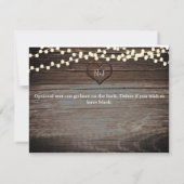 Gesneden Hart in Hout & String Lights Save the Dat Save The Date (Achterkant)