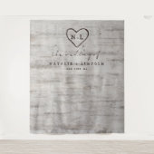 Gesneden Hartjes Bruidsfotocabine Achterwand Wandkleed (Voorkant)