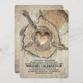 Gesneden Hout Hart Rustieke Boom Kaart (Voorkant / Achterkant)