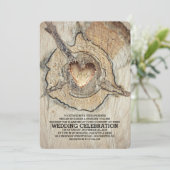 Gesneden Hout Hart Rustieke Boom Kaart (Staand voorkant)