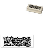 Gesneden houtblok golven rubberstempel (Gestempeld)