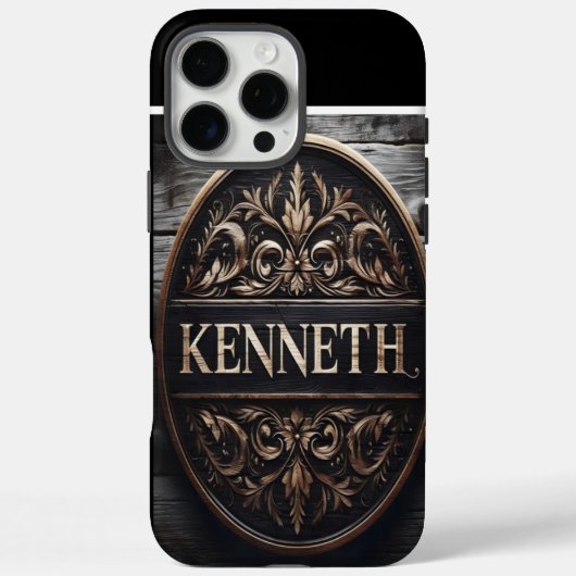 Gesneden houten bord met Kenneth Case-Mate iPhone Case (Achterkant)