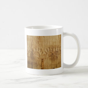 Gesneden Houten Hond Pootafdruk Koffiemok