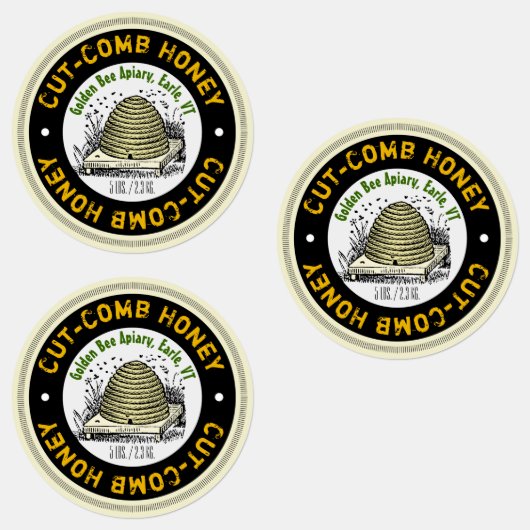 Gesneden kam-honing container productlabelset labels (Groep)