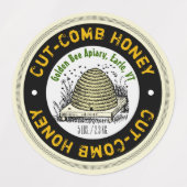 Gesneden kam-honing container productlabelset labels (Design 1)