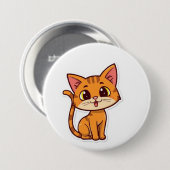 gesneden kat ronde button 7,6 cm (Voorkant /achterkant)
