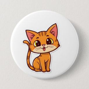gesneden kat ronde button 7,6 cm