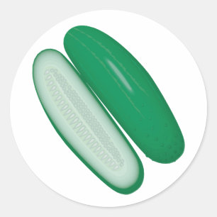 gesneden komkommer ronde sticker