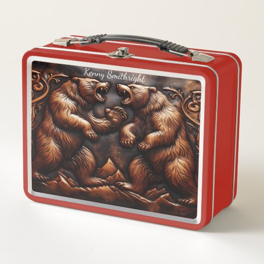 Gesneden Lederen Grizzly in Fierce Motion (Voorkant)