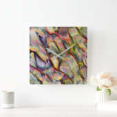 Gesneden met ruwheid en virtueel aquarel vierkante klok (Huis)